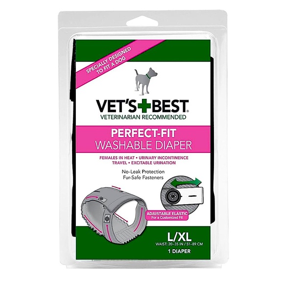 Vet's Best Perfect Fit Reusable Washable Female Dog Diaper - Picture 1 of 9